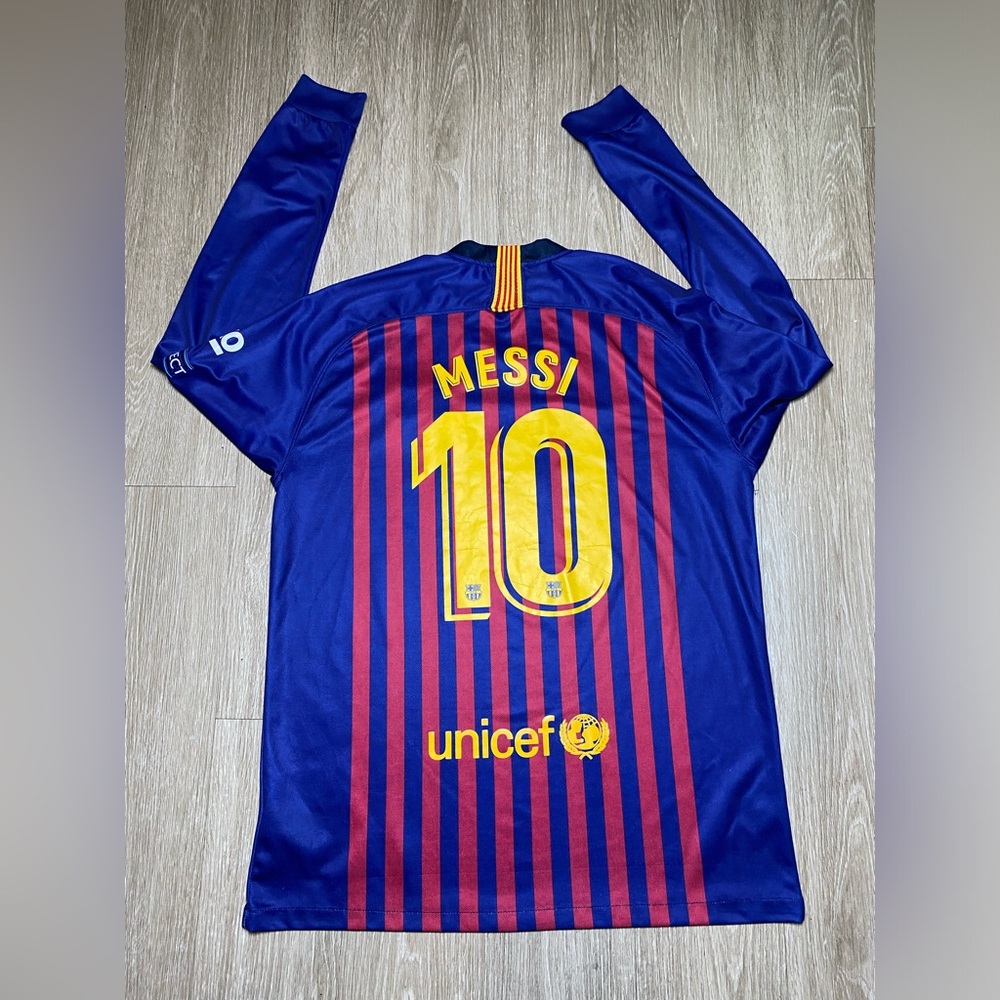 Authentic 2018/19 Barcelona #10 Lionel Messi Nike Home Soccer Jersey Men Size XL